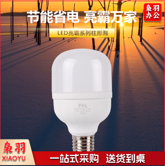 嘉世精选 佛山照明(FSL)LED灯泡 E27大螺口节能灯 柱形 球泡42W白光6500K亮霸
