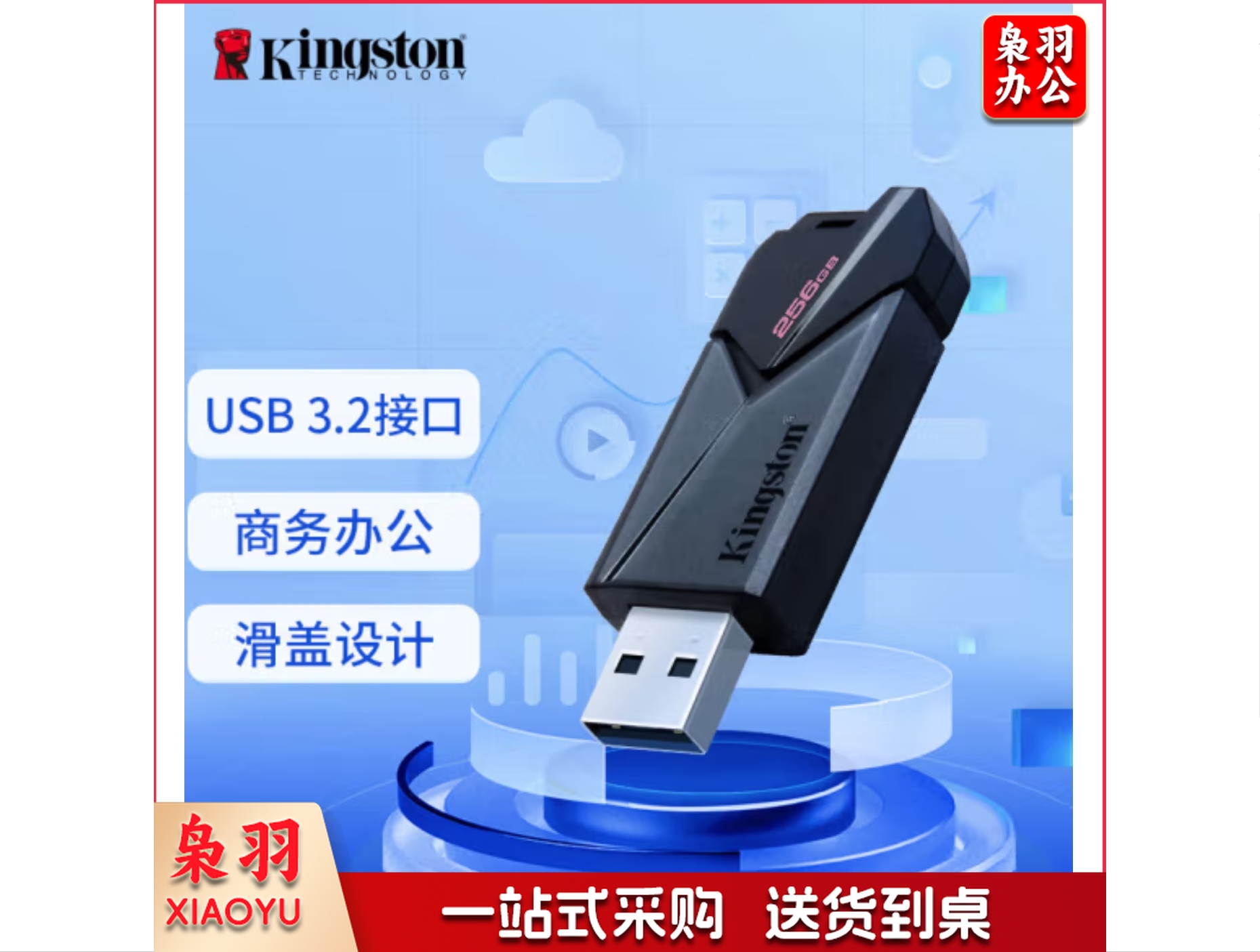 金士顿（Kingston）256GB USB3.2 Gen1 U盘 DTXON 大容量U盘 滑盖设计 时尚便携
