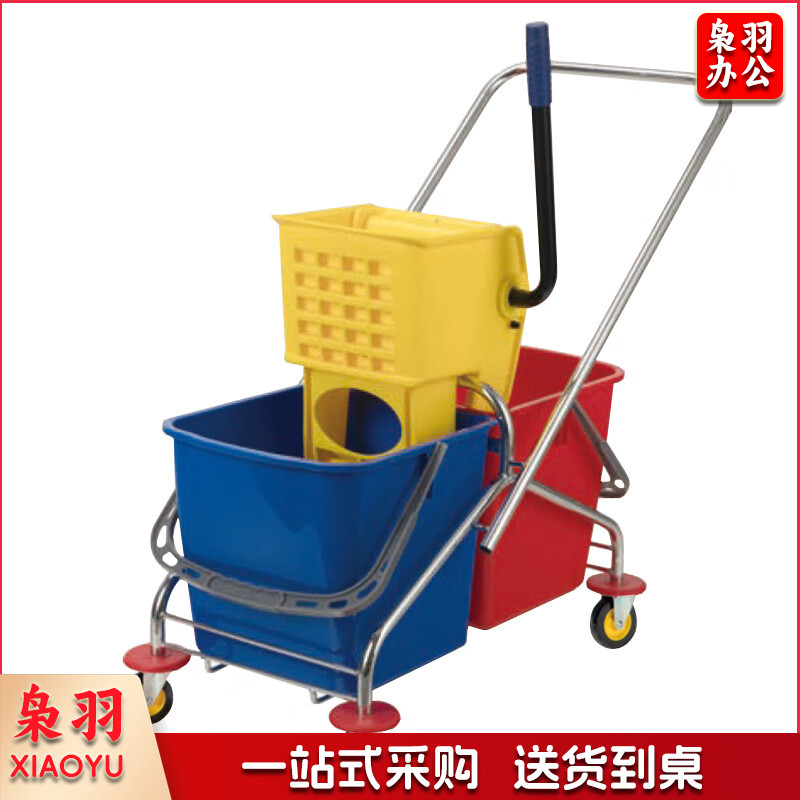 白云清洁 AF08071 不锈钢榨水车挤水桶酒店学院医院拖把桶墩布拖地桶清洁柞水桶 60L