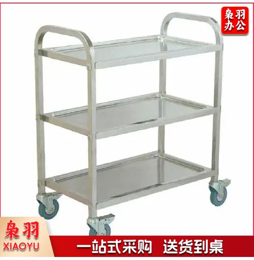 特加厚不锈钢大号餐车三层推车收餐车送餐车酒店餐厅酒水车移动收碗车