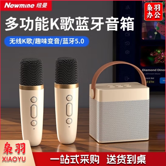 纽曼(Newmine)DP98无线蓝牙音箱家庭KTV音响套装户外广场舞音响迷你便携式K歌麦克风一体机桌面话筒小音响双麦版  yykj-240419162640