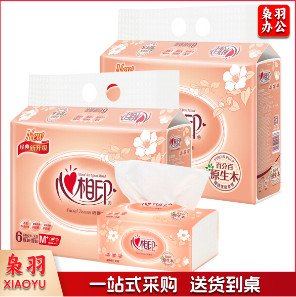 心相印抽纸 经典系列2层200抽面巾纸*6包 DT26200