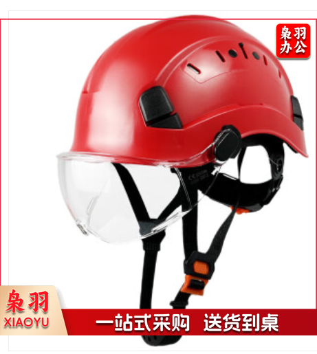 达林韦尔工地盔安全帽带护目镜防砸透气工程高空作业普通防砸工地安全帽带护目镜