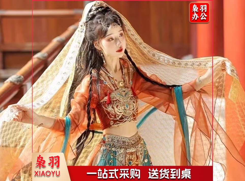 表演服敦煌风飞天汉服西域公主异域风情仙女舞蹈表演出服装套装
