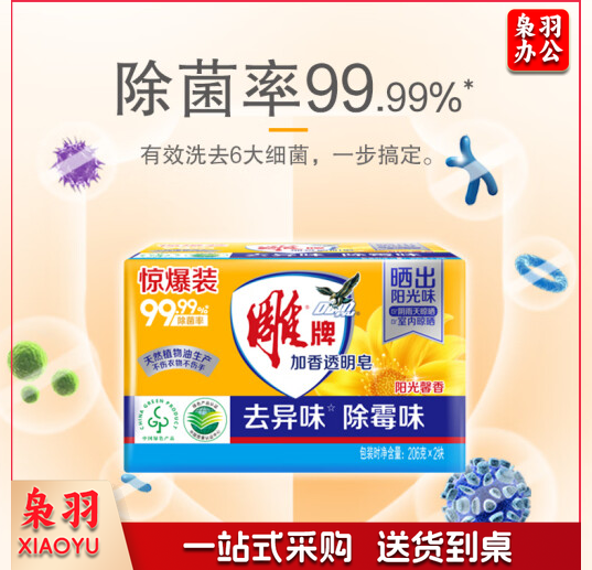 雕牌 除菌加香透明皂/洗衣皂/肥皂206g DBJ202302271457061