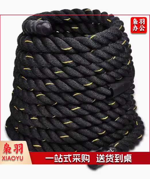 战绳 健身绳子臂力绳体能训练绳 黑黄色9米XY