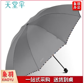 天堂雨伞商务全自动十骨加大天堂雨伞三折晴雨伞-黎色雨伞