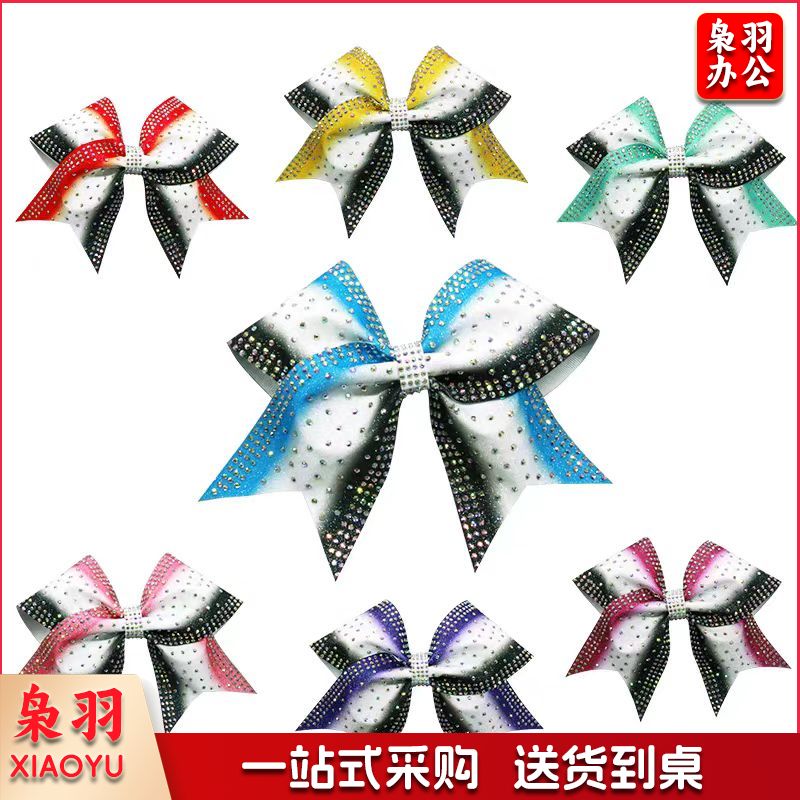 啦啦操比赛头饰啦啦队头花比赛蝴蝶结花球舞蹈啦啦操