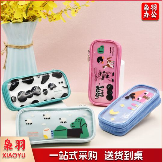 国誉(KOKUYO)塔卡沙笔袋Tyakasha联名款大容量文具盒学生收纳铅笔盒 牛仔阿卡