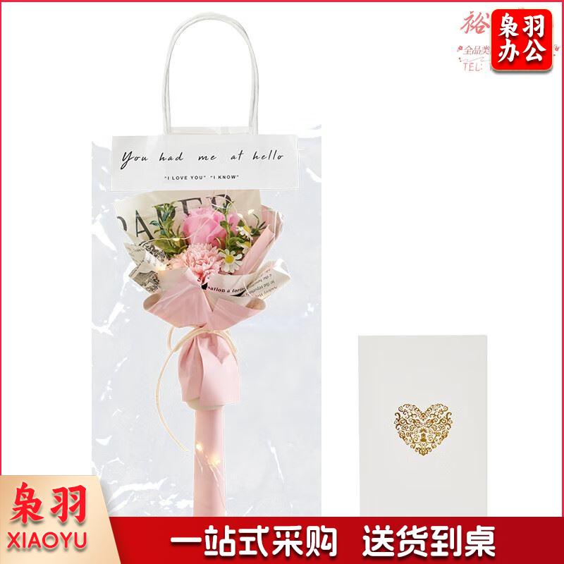 伴手礼香皂花2朵小花束粉色