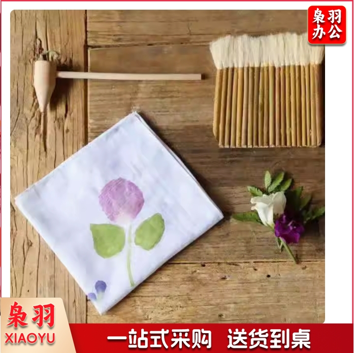 扎染蜡染小方巾草木染敲拓染幼儿园纯棉白布扎染方巾手工DIY布料