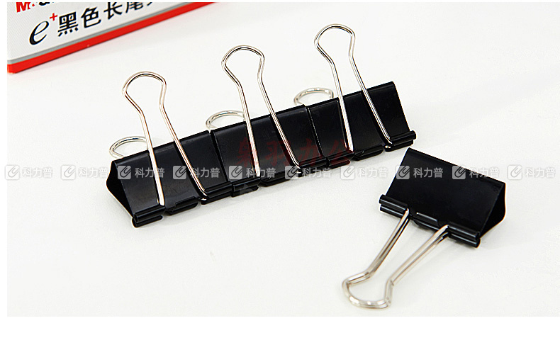 晨光 M＆G Eplus盒装黑色长尾夹 ABS92727 41mm  12个/盒 12盒/包 108盒/箱