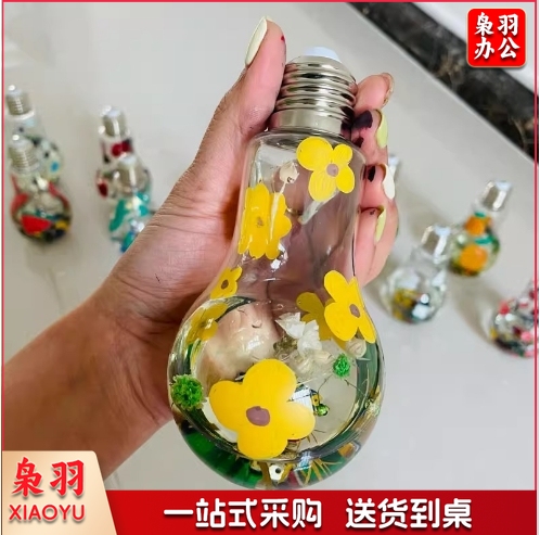 幼儿园涂鸦画绘画塑料透明仿真灯泡美工区域区角环创装饰材料吊饰小号