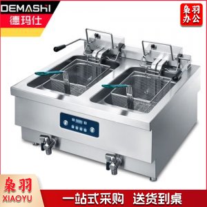 德玛仕 DEMASHI NTT10-2E 电炸炉 商用 小吃油炸锅油炸机 油条薯条炸串机 重型台式 双槽
