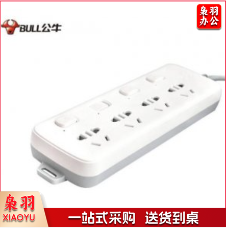 公牛 GN-S1043 独立开关插座 带开关插线板/插排/排插多功能插板 四插位带独立开关 全长1.8米