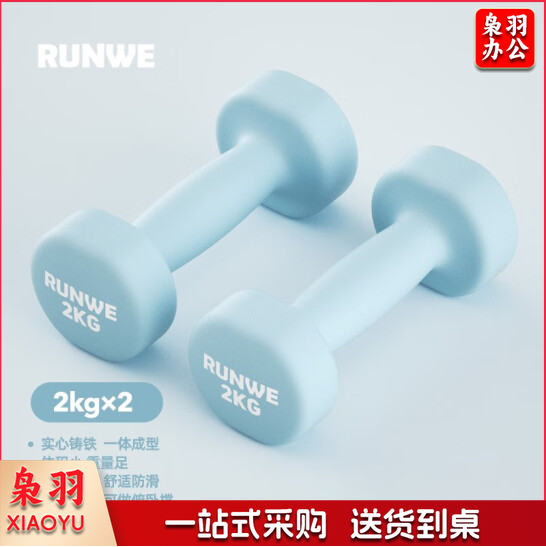 朗威 家用健身小哑铃 铸铁哑铃 2kg*2