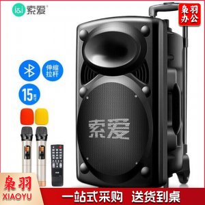 索爱（soaiy）A90 15英寸大功率重低音广场舞音响+双话筒