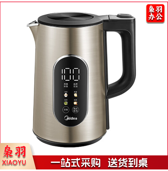 美的（Midea）电热水壶烧水壶保温热水壶1.5L大屏温显5段控温沸腾除氯316不锈钢  MK-SEK1511 货号：JC