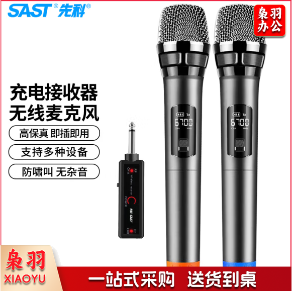 先科   无线麦克风一拖二通用万能话筒  万能麦标准款1拖2  货号：YC