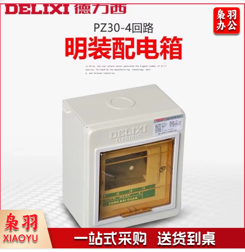 德力西 家用配电箱空开箱电控照明户内强电箱明装PZ30-4回路箱暗装