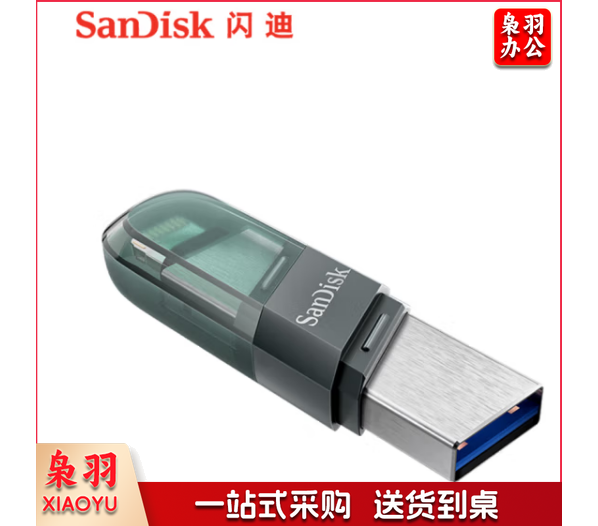 闪迪(SanDisk) 苹果手机U盘Lightning接口大容量电脑两用USB双接口优盘加密扩容存储 IX90N黑色-256GB