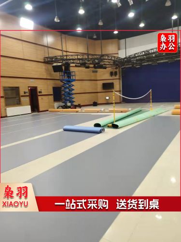 羽毛球场地，单位健身房运动地胶铺装施工划线