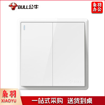 公牛开关插座面板插座/电源墙壁插开关/86型暗装开关面板G35白 二开双控 G35K212
