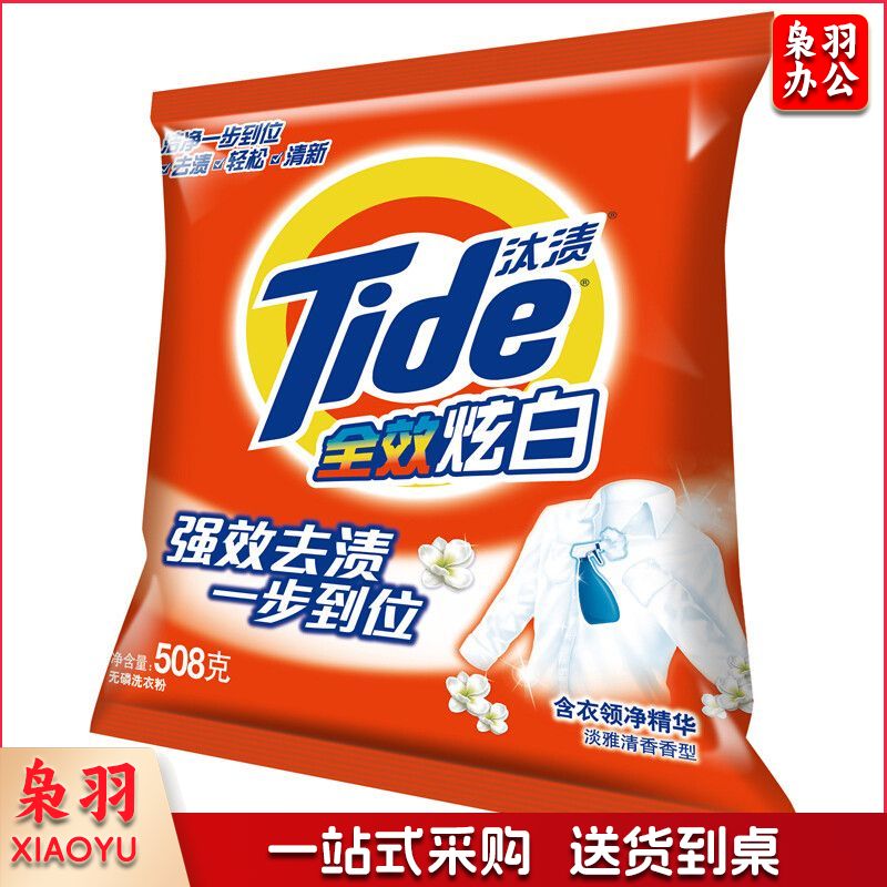 汰渍 TIDE 全效炫白加衣领净精华洗衣粉508克 新旧包装随机发货
