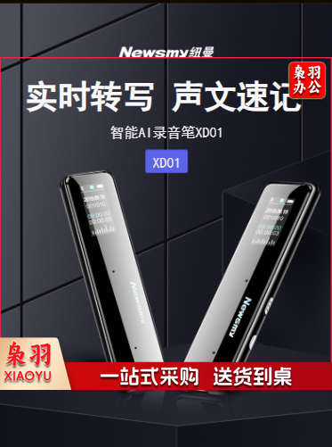 纽曼AI智能录音笔XD01 声文速记 32G+云存储 专业高清降噪 会议录音转文字 实时成稿 同传翻译 黑色