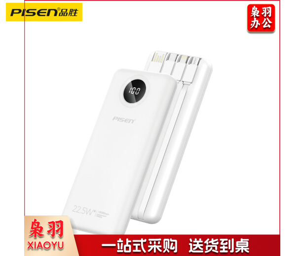 品胜20000毫安 白 带线快充