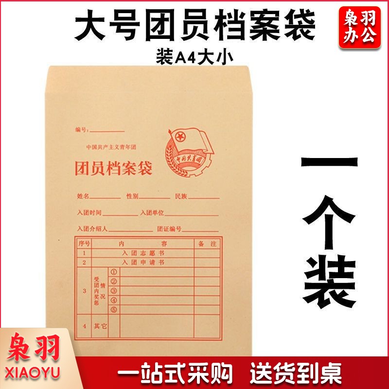 立信L-120 大号团员档案袋A4加厚加硬大容量团员档案袋