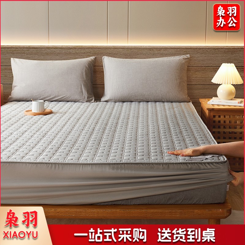 全棉床笠夹棉抑菌防螨加厚床褥席梦思保护罩套防尘床罩防滑可水洗