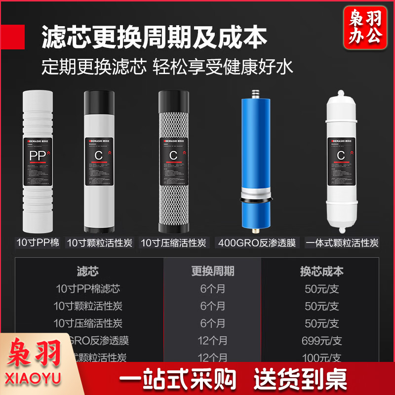 德玛仕 DEMASHI 直饮机净水器滤芯 五级RO400G丨3012滤芯