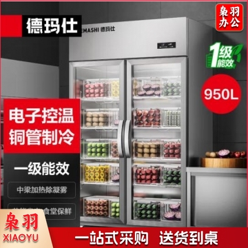 德玛仕（DEMASHI）双开门冰箱商用冰柜商用大容量保鲜冷藏展示柜厨房冰柜一级能效LG-950CZ-VB1 DQ.1893