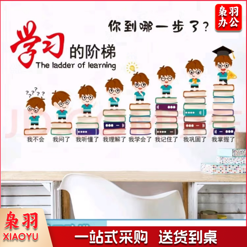 学习阶梯墙贴