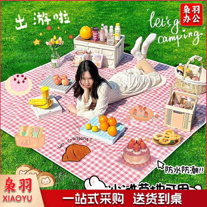 野餐垫野餐布ins风露营垫子户外防潮垫便携春游地垫野餐防潮垫（200*200cm可围坐6-8人 可躺平4人）