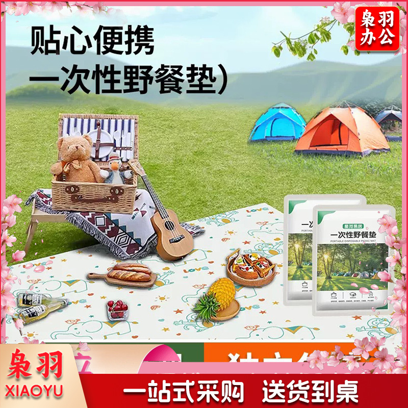户外露营一次性野餐垫便携防水加厚防油地垫桌布郊游防潮垫草坪垫（200*230CM）