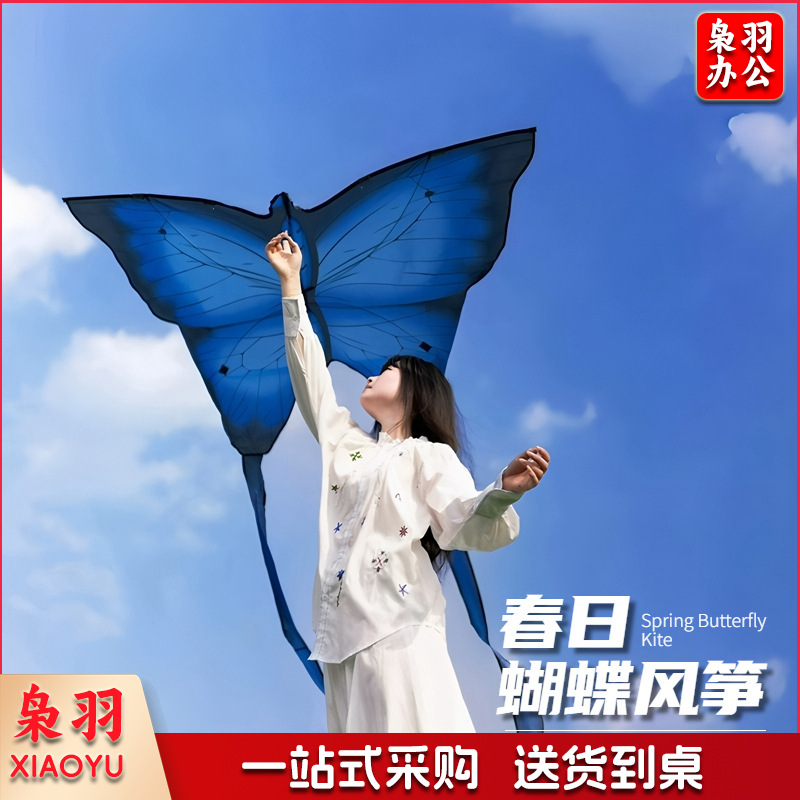 蝴蝶风筝手持大人专用潍坊微风易飞2025新款大型户外春游氛围拍照（风筝+100m线板）