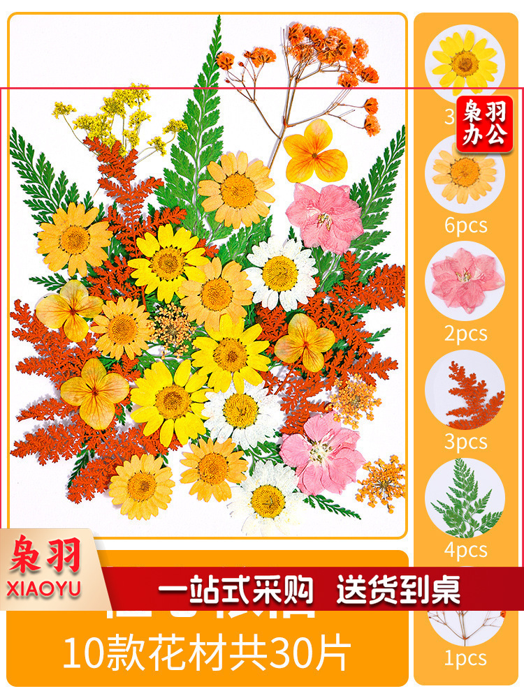 亚克力压花相框手工diy(橙心依旧(干花包30片)))制作材料包干花植物标本框透明装饰绘画框