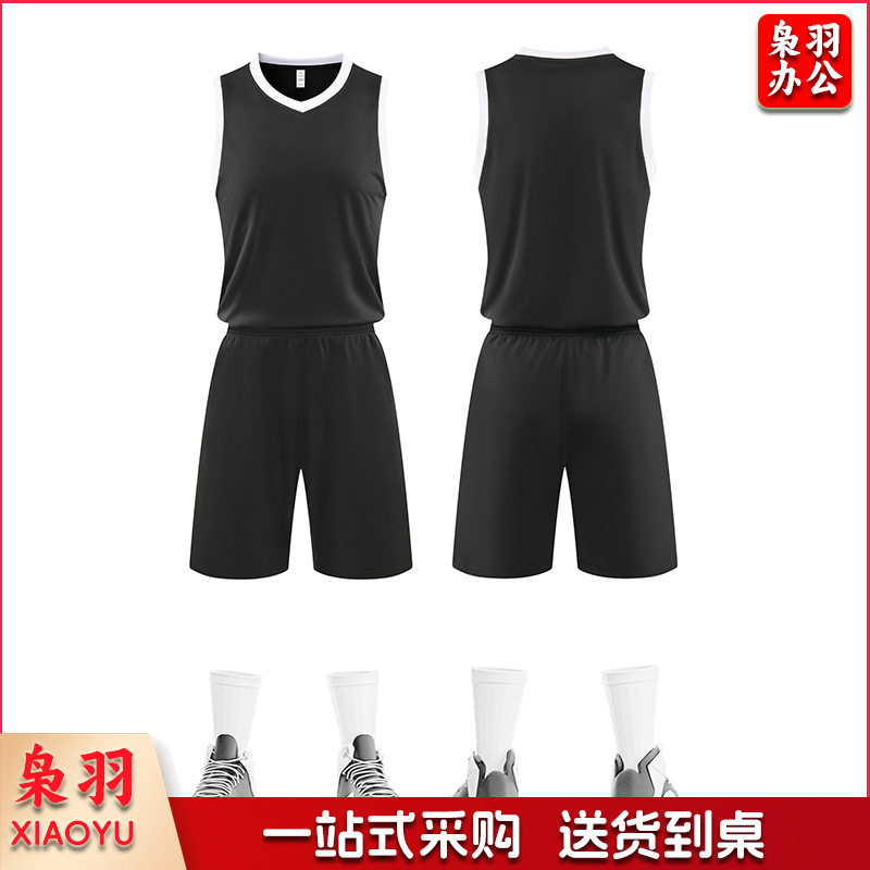 光板纯色篮球服套装成人儿童训练比赛服个性团体现货定制