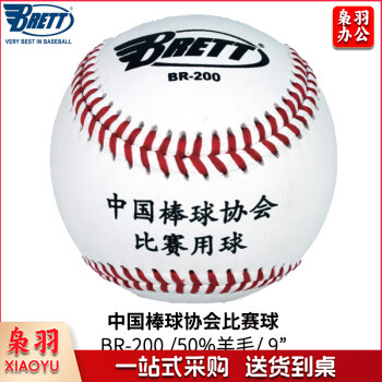 BRETT/布瑞特棒球垒球职业比赛用球软硬式实心9号手工 BR-200 1个