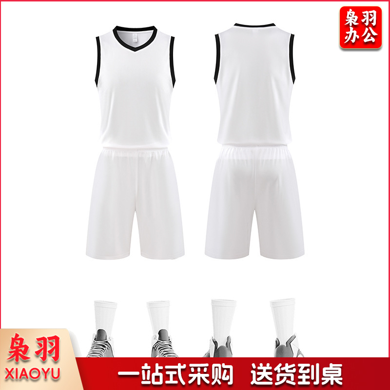 光板纯色篮球服套装成人儿童训练比赛服个性团体现货定制