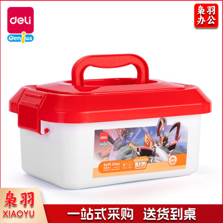 得力(deli)YC144-12色粘土儿童彩泥橡皮泥动车侠系列 超轻黏土DIY手工玩具 TJHX07281636065210