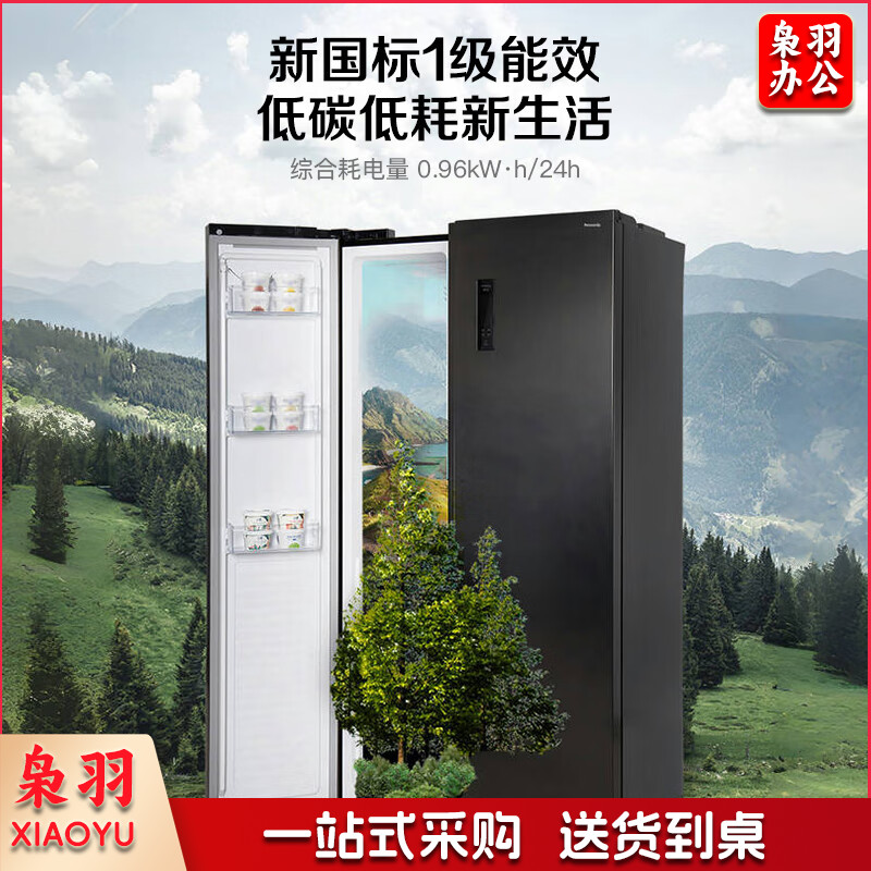 松下（Panasonic）632升对开门双开门冰箱一级能效风冷无霜变频抗菌 大容量节能家用NR-EW63MPA-B