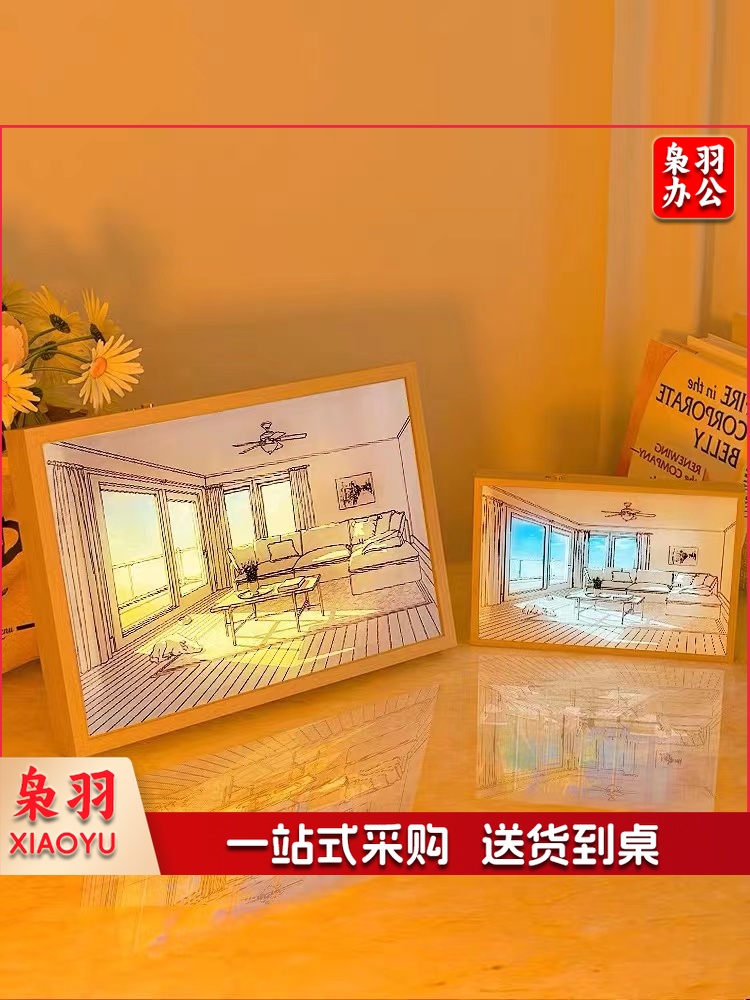 床头小夜灯相框