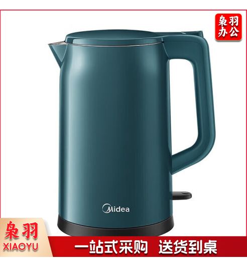 美的(Midea)电热水壶家用 1.7L烧水壶防烫防干烧热水壶 304不锈钢电水壶 17MS01