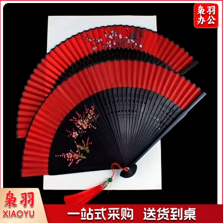 扇子古风汉服女旗袍走秀小折扇中国风跳舞蹈扇古典折叠古装扇子夏  10个