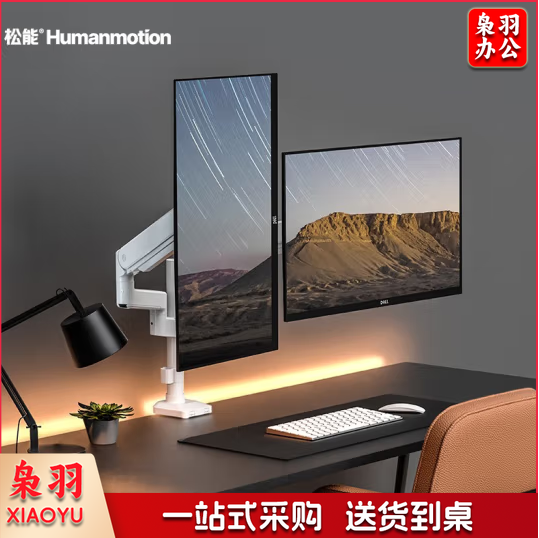 松能T8显示器支架臂曲面屏适用电脑支架旋转屏幕显示器立柱支架臂t8 T8-2W(双臂)