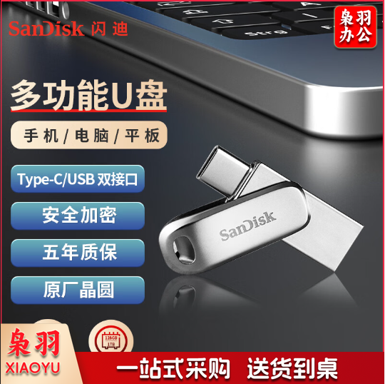 闪迪（SanDisk） 256GB Type-c USB3.2 手机U盘 DDC4 读速400MB/s  安全加密 全金属双接口优盘 手机平板电脑通用 DDC4 256GB