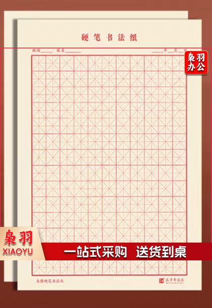 佰硕加厚硬笔书法纸米字格田字格成人小学生练习作品纸钢笔专用作业本  210*297  一张